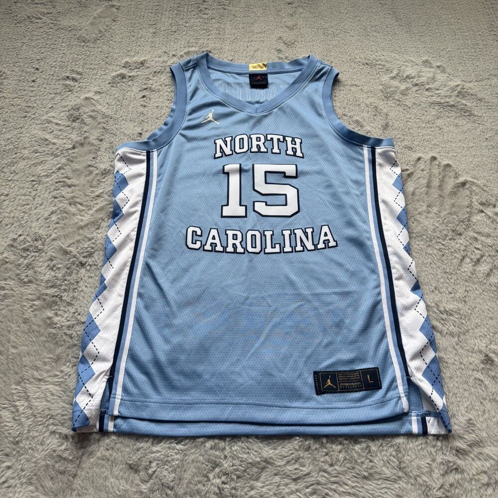 JORDAN ELITE NORTH CAROLINA TAR HEELS VINCE CARTER #15 BASKETBALL JERSEY BLUE L